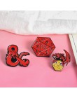 D20 szpilki Dungeons & Dragons dwadzieścia jednostronne Die RPG D & D stołowe fani gier prezenty biżuteria broszki przypinki na 