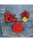 D20 szpilki Dungeons & Dragons dwadzieścia jednostronne Die RPG D & D stołowe fani gier prezenty biżuteria broszki przypinki na 