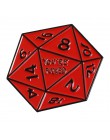 D20 szpilki Dungeons & Dragons dwadzieścia jednostronne Die RPG D & D stołowe fani gier prezenty biżuteria broszki przypinki na 