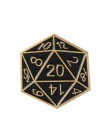 D20 szpilki Dungeons & Dragons dwadzieścia jednostronne Die RPG D & D stołowe fani gier prezenty biżuteria broszki przypinki na 