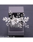Grzebienie do włosów dla kobiet ślubne akcesoria do włosów Tiara Pearl Rhinestone srebrne ozdoby ślubne na włosy głowa kwiatowa 