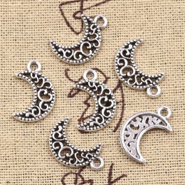 20 sztuk Charms piękny Hollow księżyc 18x12mm antyczny srebrny kolorowy platerowany zawieszki dokonywanie DIY ręcznie robione ty