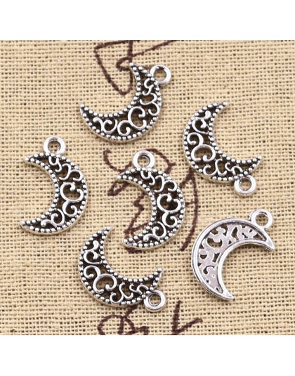 20 sztuk Charms piękny Hollow księżyc 18x12mm antyczny srebrny kolorowy platerowany zawieszki dokonywanie DIY ręcznie robione ty