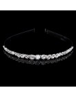 Musujące kwiat panny młodej druhny dziewczyny dzieci kryształ Rhinestone Wedding Hairband Pageant Prom tiara akcesoria do włosów
