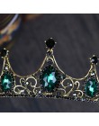 Gorąca sprzedaż Vintage styl barokowy zielony kryształ Diadem i korony nakrycia głowy Noiva Bridal ślub panny młodej peruki impr