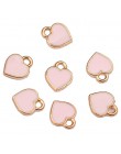 50 sztuk 8mm stopu cynku emalia Charms Mini słodkie serce Charms dla majsterkowiczów naszyjniki bransoletki biżuteria akcesoria