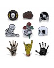 Punk style broszka magiczny kreator cranio vampire rose przycisk pin denim kurtki broszki odznaka prezenty gotycka biżuteria dro
