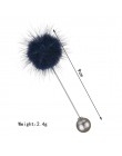 2019 śliczne Charm symulowane Pearl broszka Pins dla kobiet koreański futro piłka pomponowa Piercing klapy broszki Collar biżute