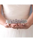 FORSEVEN Crystal Rhinestone Diadem panny młodej chluba kwiat Noiva Diadem i korony akcesoria ślubne biżuteria do włosów ślubna J