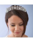 FORSEVEN Crystal Rhinestone Diadem panny młodej chluba kwiat Noiva Diadem i korony akcesoria ślubne biżuteria do włosów ślubna J