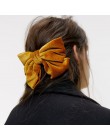 Duża kokarda opaska do włosów szpilka kobiety Tiara zielona Barrette włosy koreańskie spinka Vintage ozdoby Bowknot aksamitne ak
