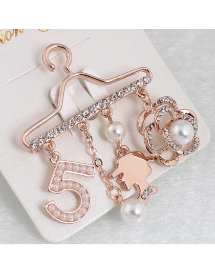 Moda broszka Pin hojny perła list broszka Pin broszka moda z najwyższej półki N5 broszka dla kobiet