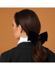 Duża kokarda opaska do włosów szpilka kobiety Tiara zielona Barrette włosy koreańskie spinka Vintage ozdoby Bowknot aksamitne ak