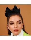 Duża kokarda opaska do włosów szpilka kobiety Tiara zielona Barrette włosy koreańskie spinka Vintage ozdoby Bowknot aksamitne ak