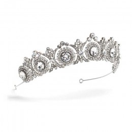FORSEVEN Crystal Rhinestone Diadem panny młodej chluba kwiat Noiva Diadem i korony akcesoria ślubne biżuteria do włosów ślubna J