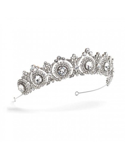 FORSEVEN Crystal Rhinestone Diadem panny młodej chluba kwiat Noiva Diadem i korony akcesoria ślubne biżuteria do włosów ślubna J