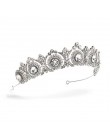FORSEVEN Crystal Rhinestone Diadem panny młodej chluba kwiat Noiva Diadem i korony akcesoria ślubne biżuteria do włosów ślubna J