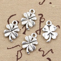 15 sztuk Charms szczęście irlandzki czterolistna koniczyna 17x11mm Antique Making wisiorek fit, w stylu Vintage tybetański brąz,
