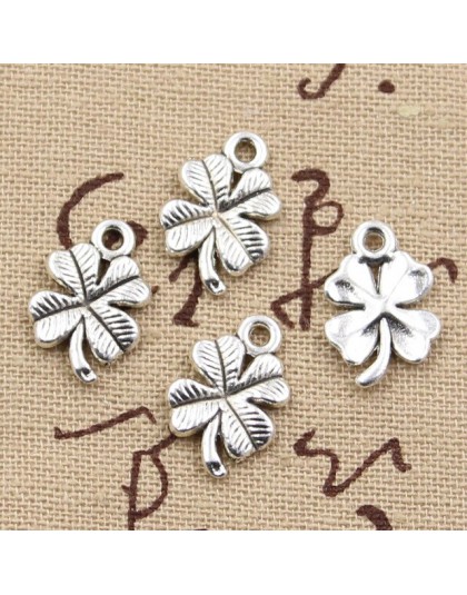 15 sztuk Charms szczęście irlandzki czterolistna koniczyna 17x11mm Antique Making wisiorek fit, w stylu Vintage tybetański brąz,