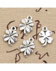15 sztuk Charms szczęście irlandzki czterolistna koniczyna 17x11mm Antique Making wisiorek fit, w stylu Vintage tybetański brąz,