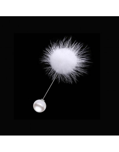 2019 śliczne Charm symulowane Pearl broszka Pins dla kobiet koreański futro piłka pomponowa Piercing klapy broszki Collar biżute