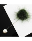 2019 śliczne Charm symulowane Pearl broszka Pins dla kobiet koreański futro piłka pomponowa Piercing klapy broszki Collar biżute