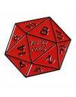 Dragon & dungeon Pins czerwony smok logo gry Lapel emalia Pin odznaki Polygon Dice zdecydować los broszki koszula biżuteria do t