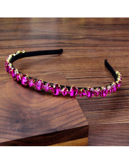 Gorgeous Bing peruki imprezowe biżuteria czerwony zielony czarny niebieski kryształowy kamień Hairbands Rhinestone Diamante pałą