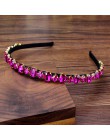 Gorgeous Bing peruki imprezowe biżuteria czerwony zielony czarny niebieski kryształowy kamień Hairbands Rhinestone Diamante pałą