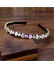 Gorgeous Bing peruki imprezowe biżuteria czerwony zielony czarny niebieski kryształowy kamień Hairbands Rhinestone Diamante pałą