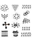 1PC czarny tytan anodowane ze stali nierdzewnej niewoli brwi pępka brzuch wargi język sutek Labret Bar pierścienie nosowe pierci