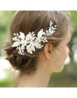 Ślubny grzebień do włosów klip z pałąkiem na głowę ślubne akcesoria do włosów Rhinestone Flower ślubne akcesoria do włosów opask