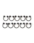 1PC czarny tytan anodowane ze stali nierdzewnej niewoli brwi pępka brzuch wargi język sutek Labret Bar pierścienie nosowe pierci
