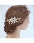 Ślubny grzebień do włosów klip z pałąkiem na głowę ślubne akcesoria do włosów Rhinestone Flower ślubne akcesoria do włosów opask