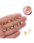 TTLIFE różne kryształowe kwiaty chrząstka Piercing Helix biżuteria stal nierdzewna cz Ear Stud Tragus chrząstka muszla kolczyk S