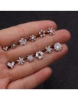 TTLIFE różne kryształowe kwiaty chrząstka Piercing Helix biżuteria stal nierdzewna cz Ear Stud Tragus chrząstka muszla kolczyk S