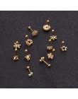 TTLIFE różne kryształowe kwiaty chrząstka Piercing Helix biżuteria stal nierdzewna cz Ear Stud Tragus chrząstka muszla kolczyk S
