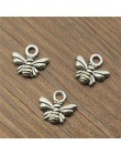 Charms 200 sztuk Bee Antique kolor srebrny 0.4x0. 4 Cal (10x11mm) Metal biżuteria ze stopu DIY akcesoria