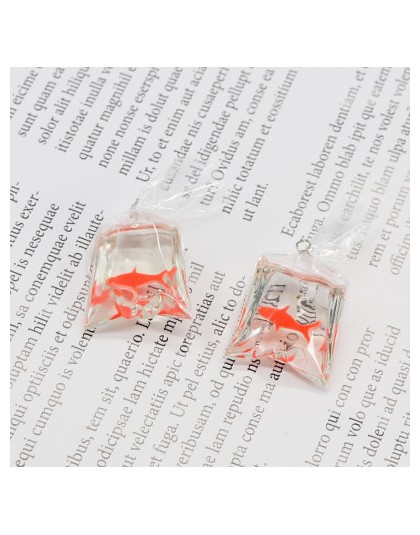 10 sztuk przezroczysta żywica złota rybka Charms małe ryby w wodzie biżuteria do torebki wisiorek z torbą na ryby kolczyki wisio