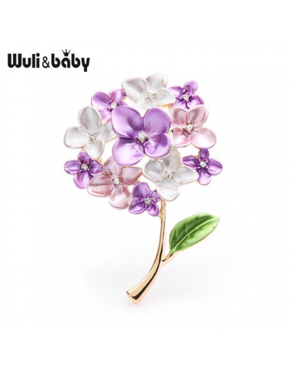 Wuli & baby fioletowy czerwony niebieski kwiat bzu broszki kobiety przyjęcie weselne broszka przypinki prezenty
