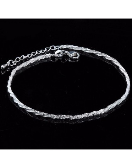 Trendy Hamsa S925 znaczek bransoletka na kostkę na nodze dla kobiet moda Plata plated obróć Chian na stopie dziewczyna plaża bra