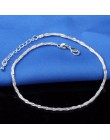 Trendy Hamsa S925 znaczek bransoletka na kostkę na nodze dla kobiet moda Plata plated obróć Chian na stopie dziewczyna plaża bra