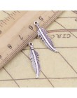 Charms pióro 20 sztuk 27x7mm tybetański brąz srebrny kolor zawieszki antyczna biżuteria Making DIY Handmade Craft