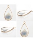 PULCHRITUDE 10 sztuk 20*37mm trzy kolory biżuteria ze stopu akcesoria kropla wody urok Hollow klej pusty wisiorek taca Bezel 12C