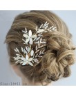 Ślubny grzebień do włosów klip z pałąkiem na głowę ślubne akcesoria do włosów Rhinestone Flower ślubne akcesoria do włosów opask