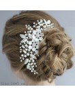Ślubny grzebień do włosów klip z pałąkiem na głowę ślubne akcesoria do włosów Rhinestone Flower ślubne akcesoria do włosów opask