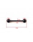 1PC czarny tytan anodowane ze stali nierdzewnej niewoli brwi pępka brzuch wargi język sutek Labret Bar pierścienie nosowe pierci