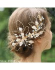 Ślubny grzebień do włosów klip z pałąkiem na głowę ślubne akcesoria do włosów Rhinestone Flower ślubne akcesoria do włosów opask