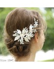 Ślubny grzebień do włosów klip z pałąkiem na głowę ślubne akcesoria do włosów Rhinestone Flower ślubne akcesoria do włosów opask