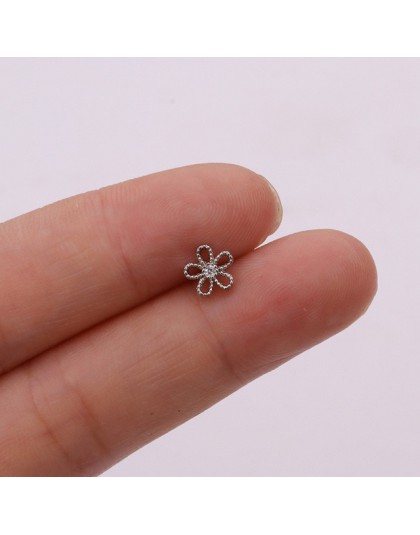 TTLIFE różne kryształowe kwiaty chrząstka Piercing Helix biżuteria stal nierdzewna cz Ear Stud Tragus chrząstka muszla kolczyk S